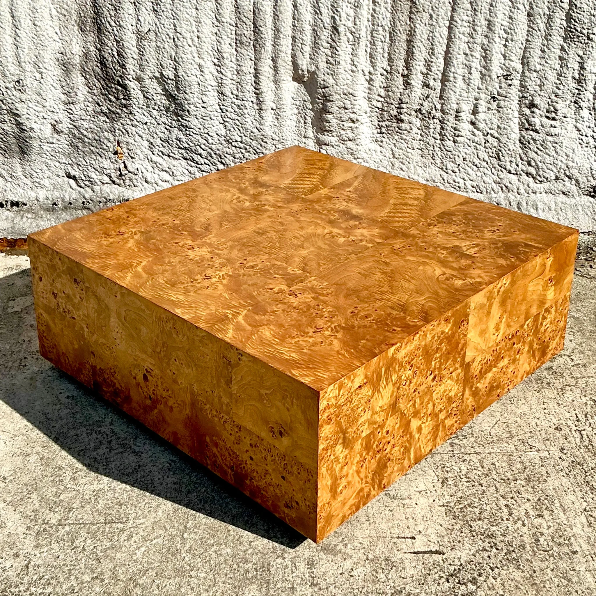 1970s Vintage Boho Large Burl Wood Coffee Table — additional photo 6