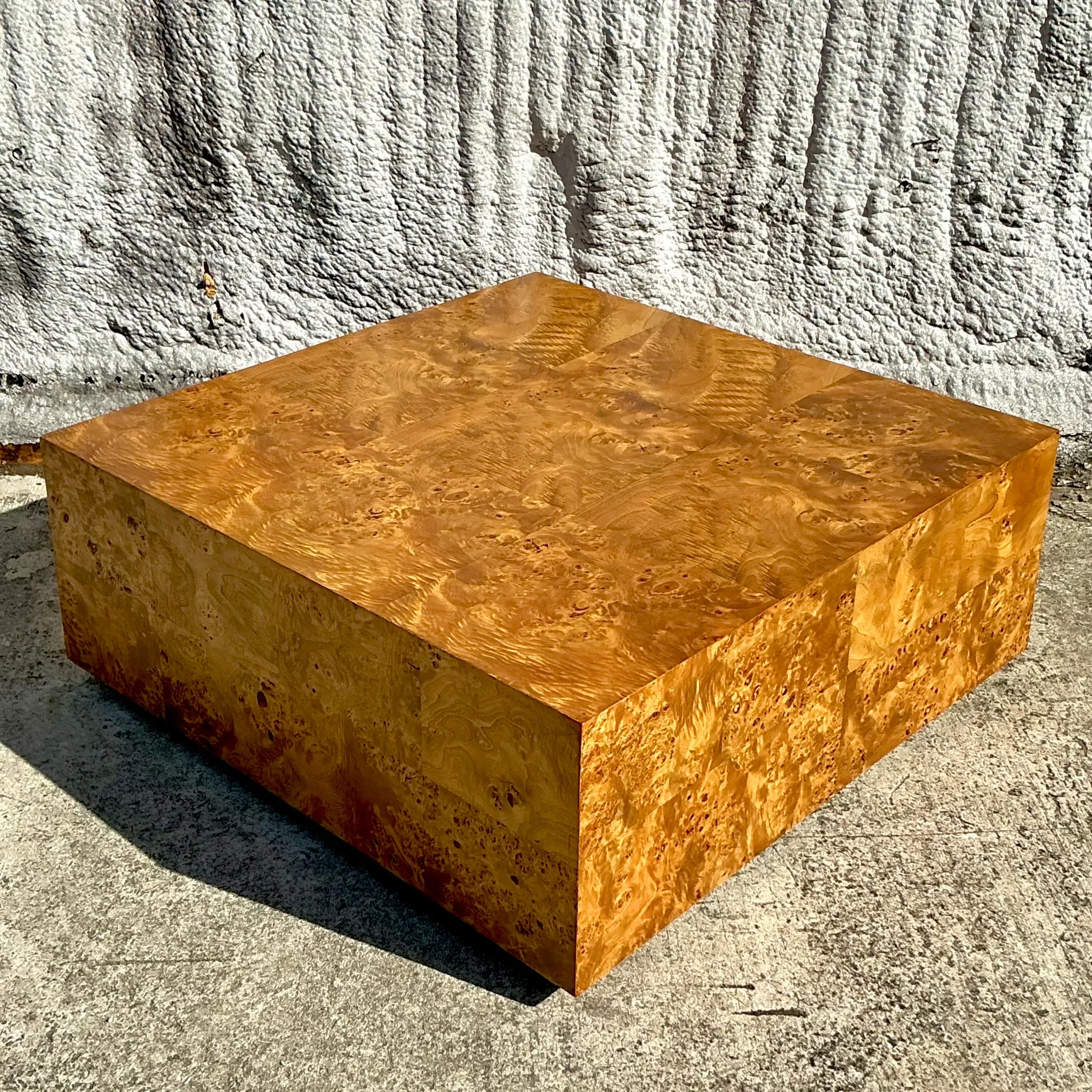 1970s Vintage Boho Large Burl Wood Coffee Table — additional photo 7