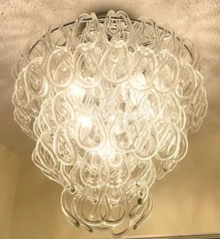 1970s Vintage Giogali 50 Murano Glass Loop Chandelier — additional photo 1