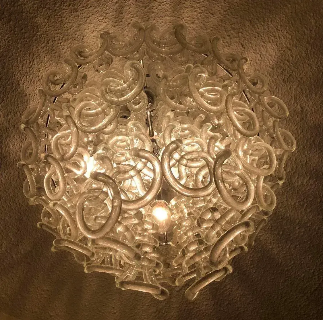 1970s Vintage Giogali 50 Murano Glass Loop Chandelier — additional photo 3