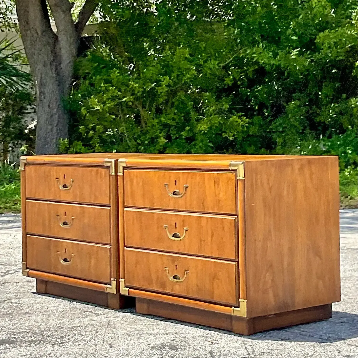 1980s Vintage Boho Drexel Campaign Nightstands - a Pair — additional photo 2
