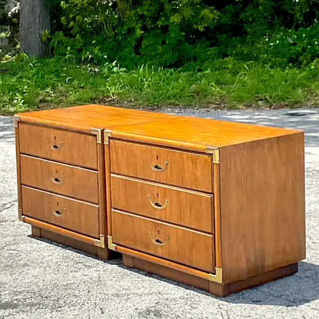 1980s Vintage Boho Drexel Campaign Nightstands - a Pair — additional photo 3