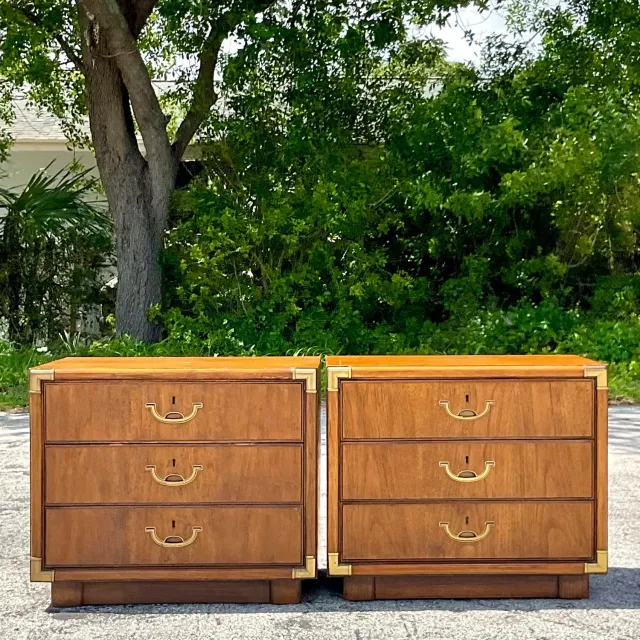 1980s Vintage Boho Drexel Campaign Nightstands - a Pair — additional photo 4
