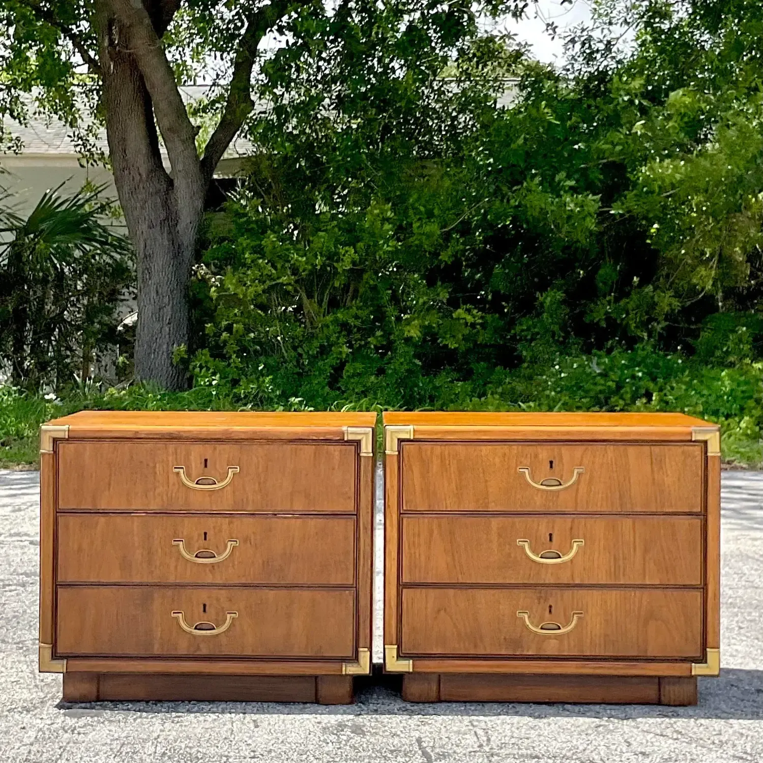 1980s Vintage Boho Drexel Campaign Nightstands - a Pair — additional photo 5