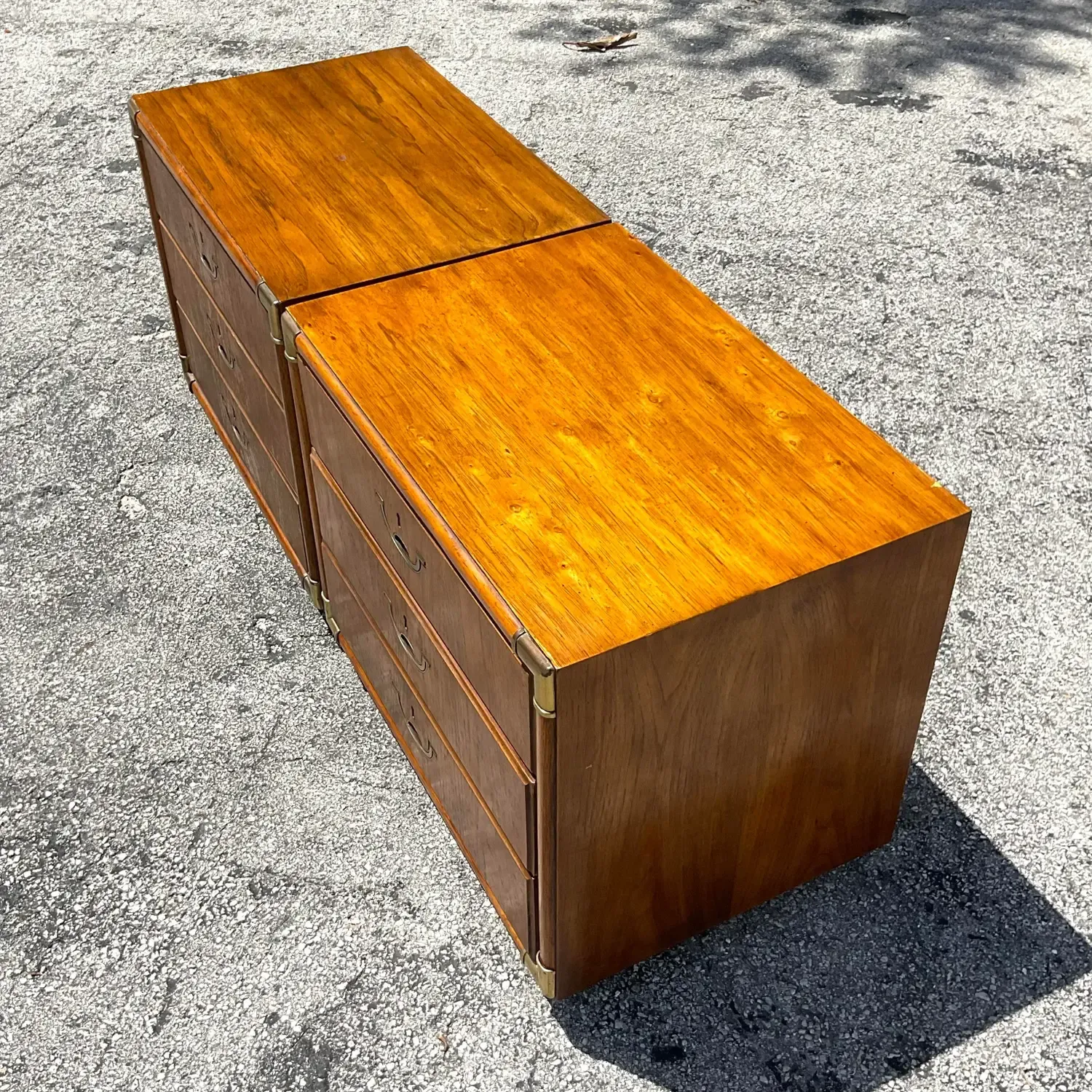 1980s Vintage Boho Drexel Campaign Nightstands - a Pair — additional photo 7