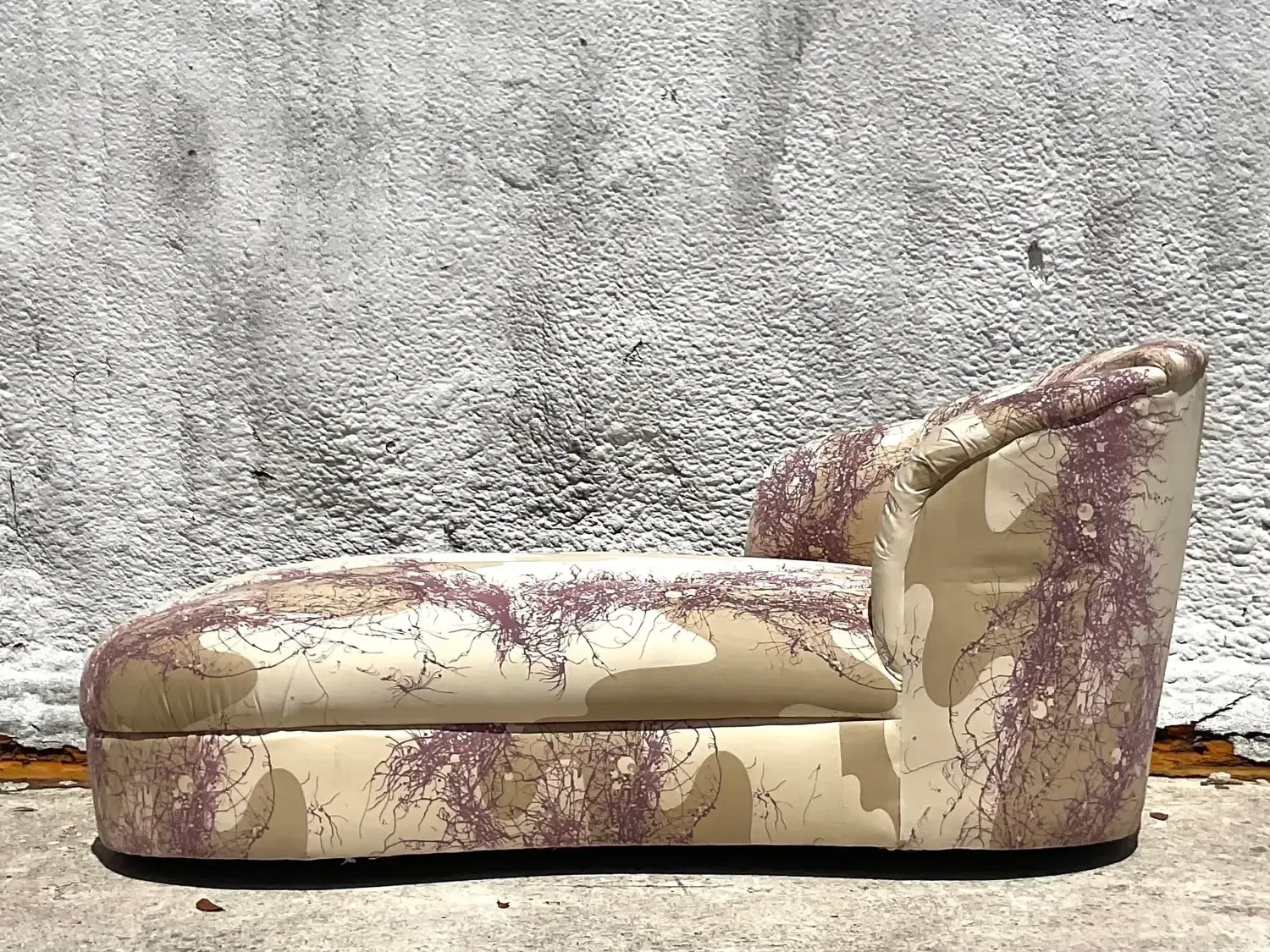 1980s Vintage Custom Channel Tufted Chaise Lounge — additional photo 6