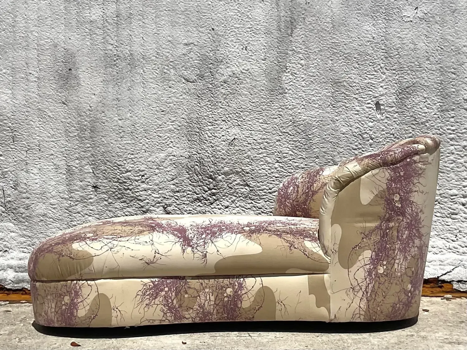 1980s Vintage Custom Channel Tufted Chaise Lounge — additional photo 7