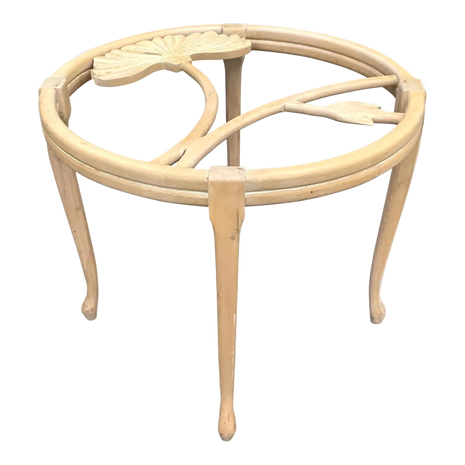 1990s Vintage Coastal Andre Originals Carved Lily Dining Table Pedestal — additional photo 2