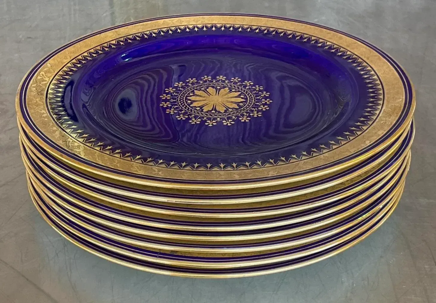 19th Century Minton Cobalt Dessert Plates - Set of 8 — additional photo 2