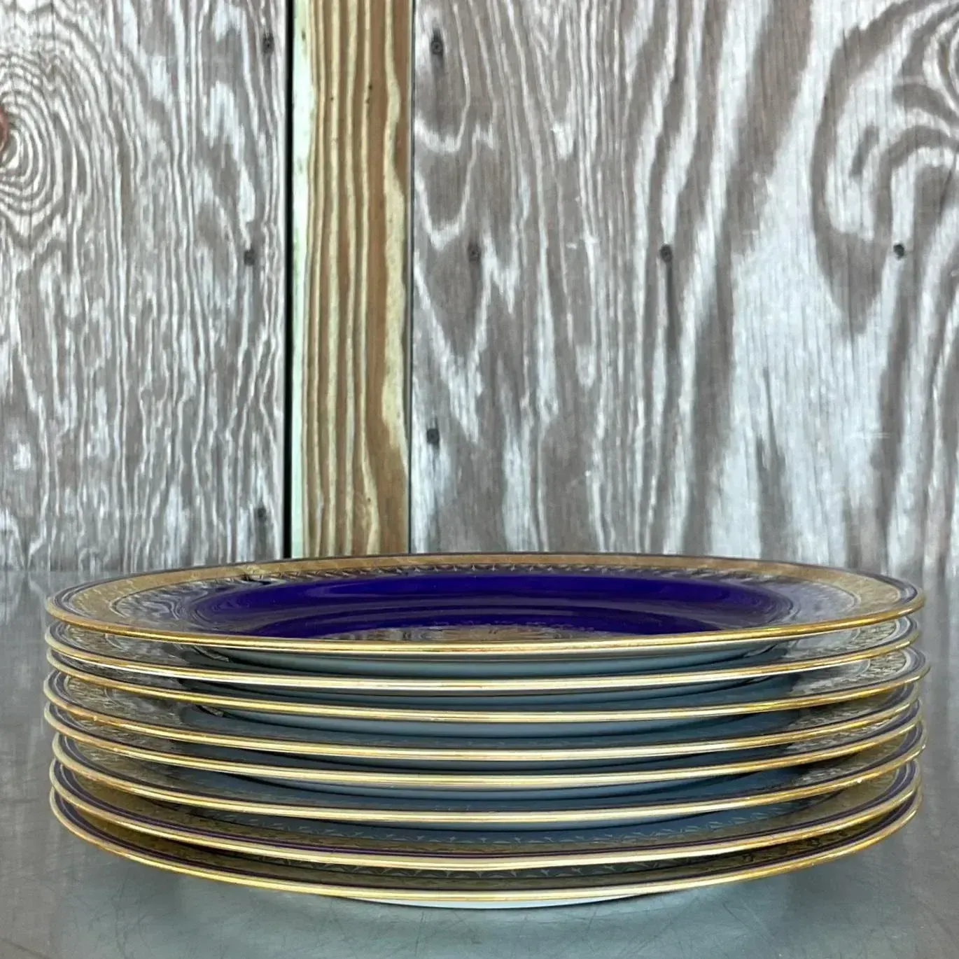 19th Century Minton Cobalt Dessert Plates - Set of 8 — additional photo 6