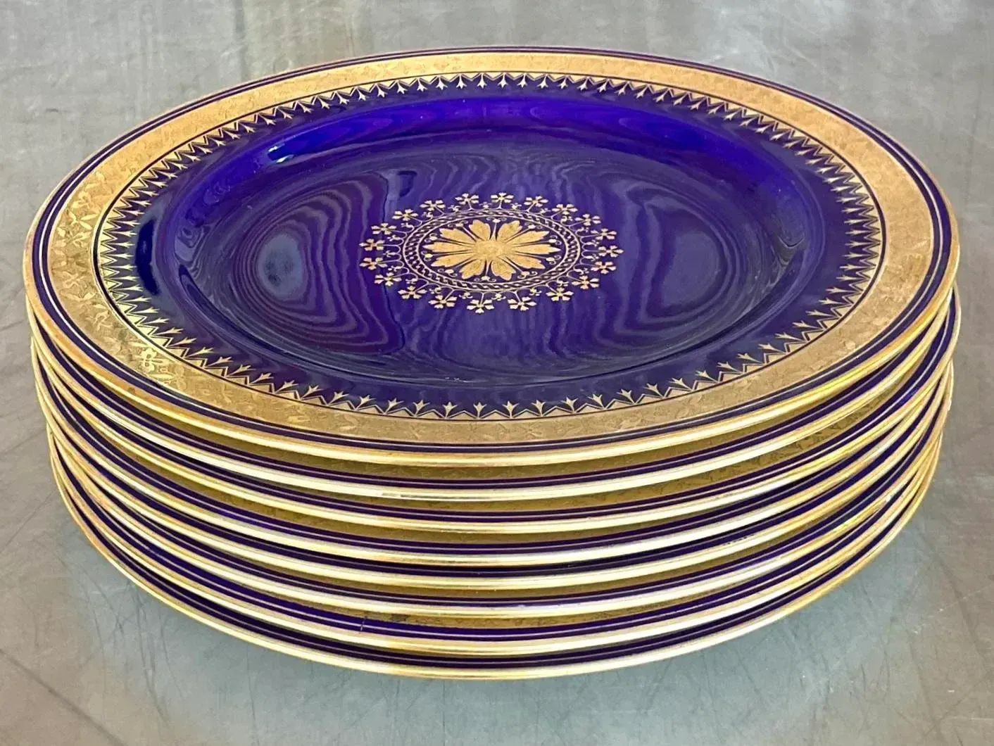 19th Century Minton Cobalt Dessert Plates - Set of 8 — additional photo 7