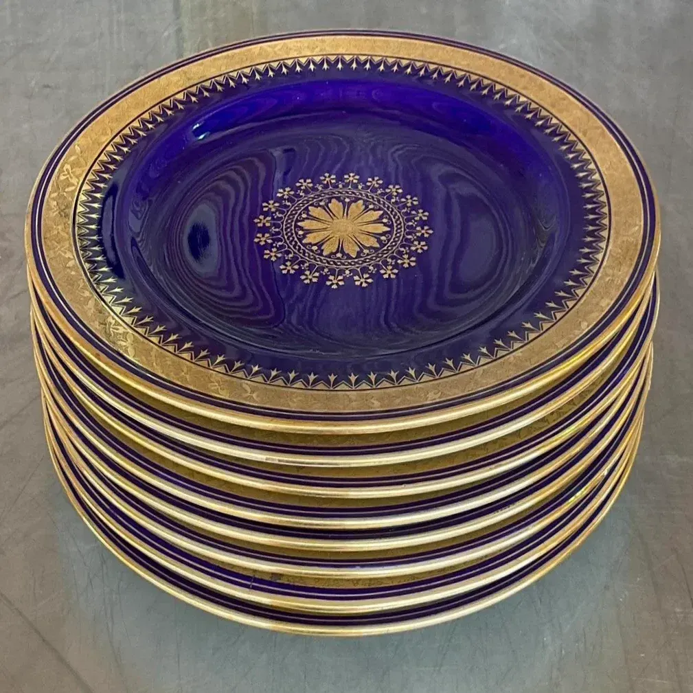 19th Century Minton Cobalt Dessert Plates - Set of 8 — additional photo 8