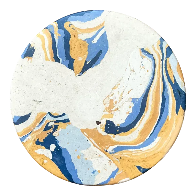 Boho Artisan Pigmented Plaster Scagliola Plinth - Synthetic, 11.75W x 2.5H — additional photo 4