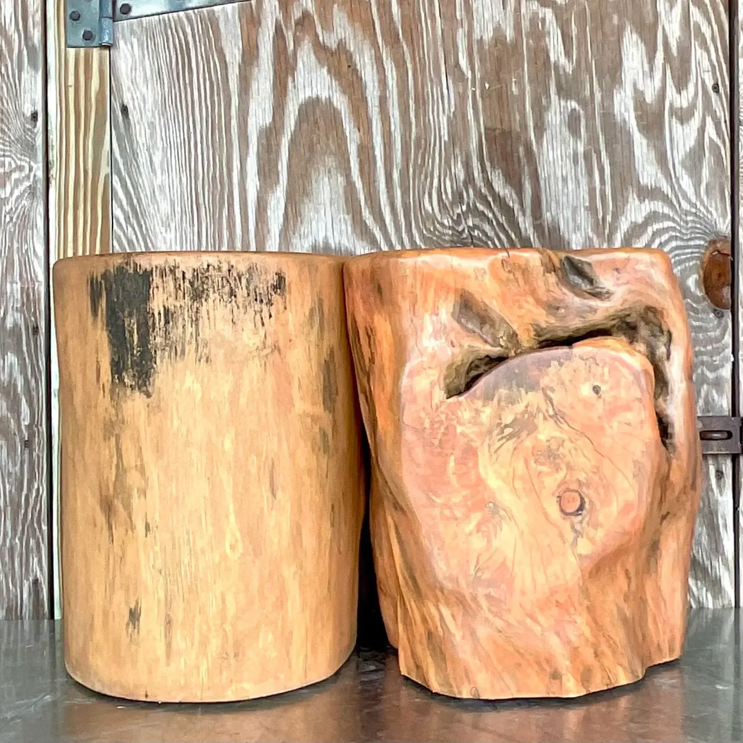 Boho Colored Tree Trunk Drinks Tables - Set of 2 — additional photo 4