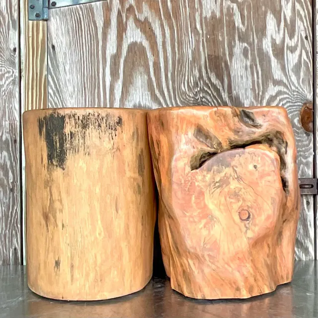 Boho Colored Tree Trunk Drinks Tables - Set of 2 — additional photo 4