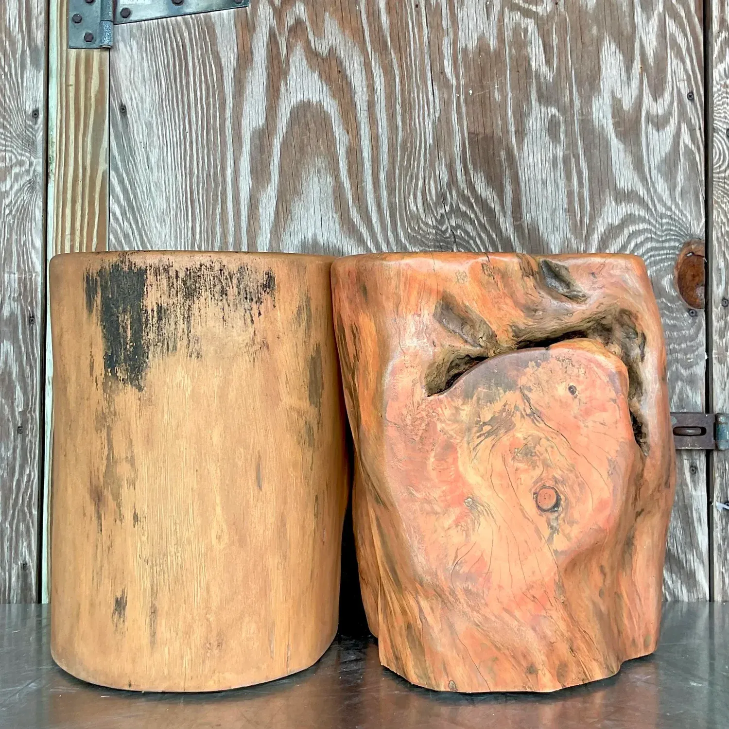Boho Colored Tree Trunk Drinks Tables - Set of 2 — additional photo 5