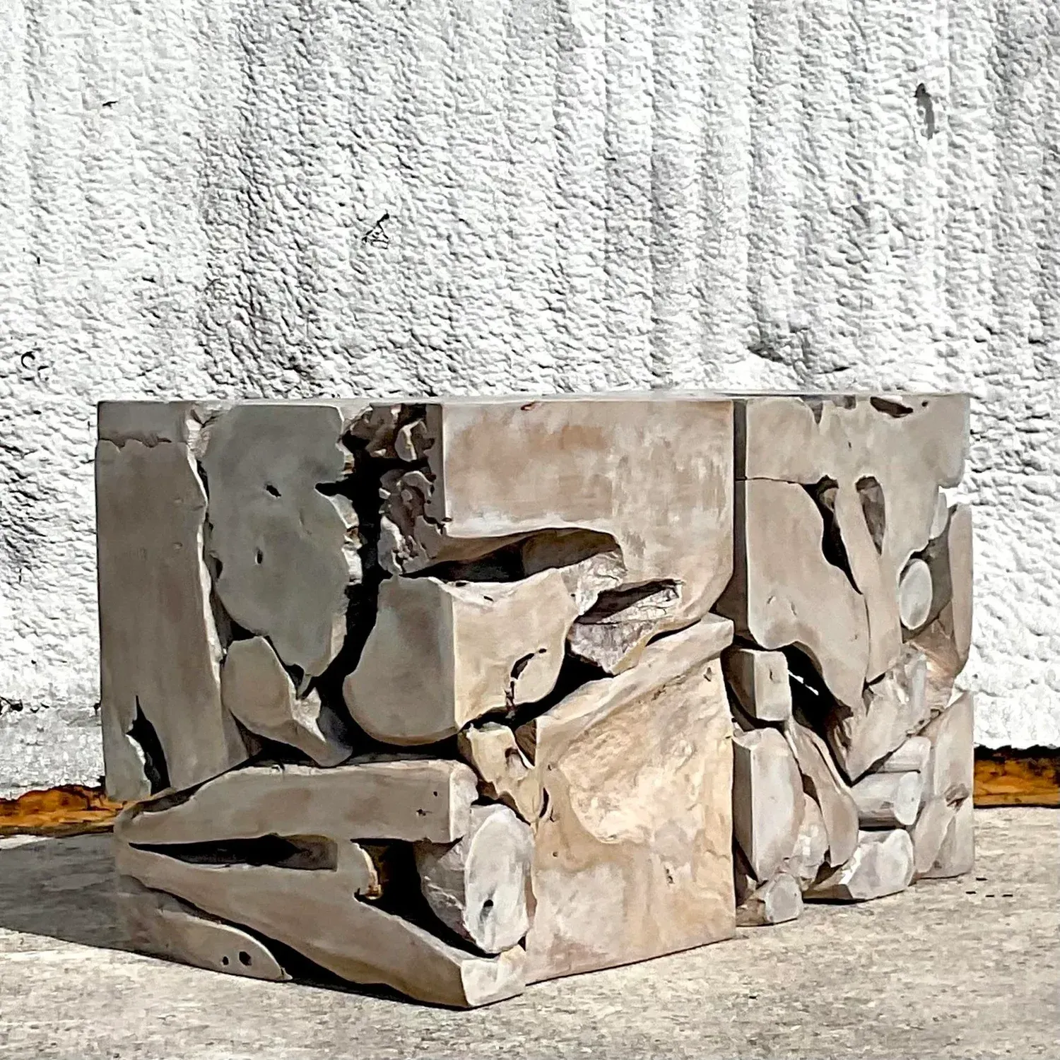 Boho Wood Puzzle Side Tables - a Pair — additional photo 4