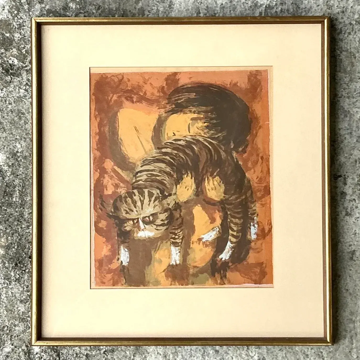 Vintage Boho Signed Original Lithograph on Paper — additional photo 1