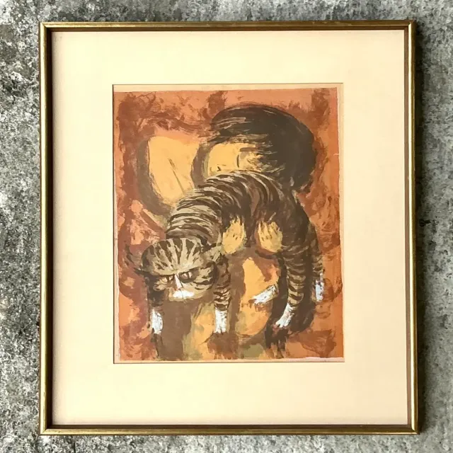 Vintage Boho Signed Original Lithograph on Paper — additional photo 1