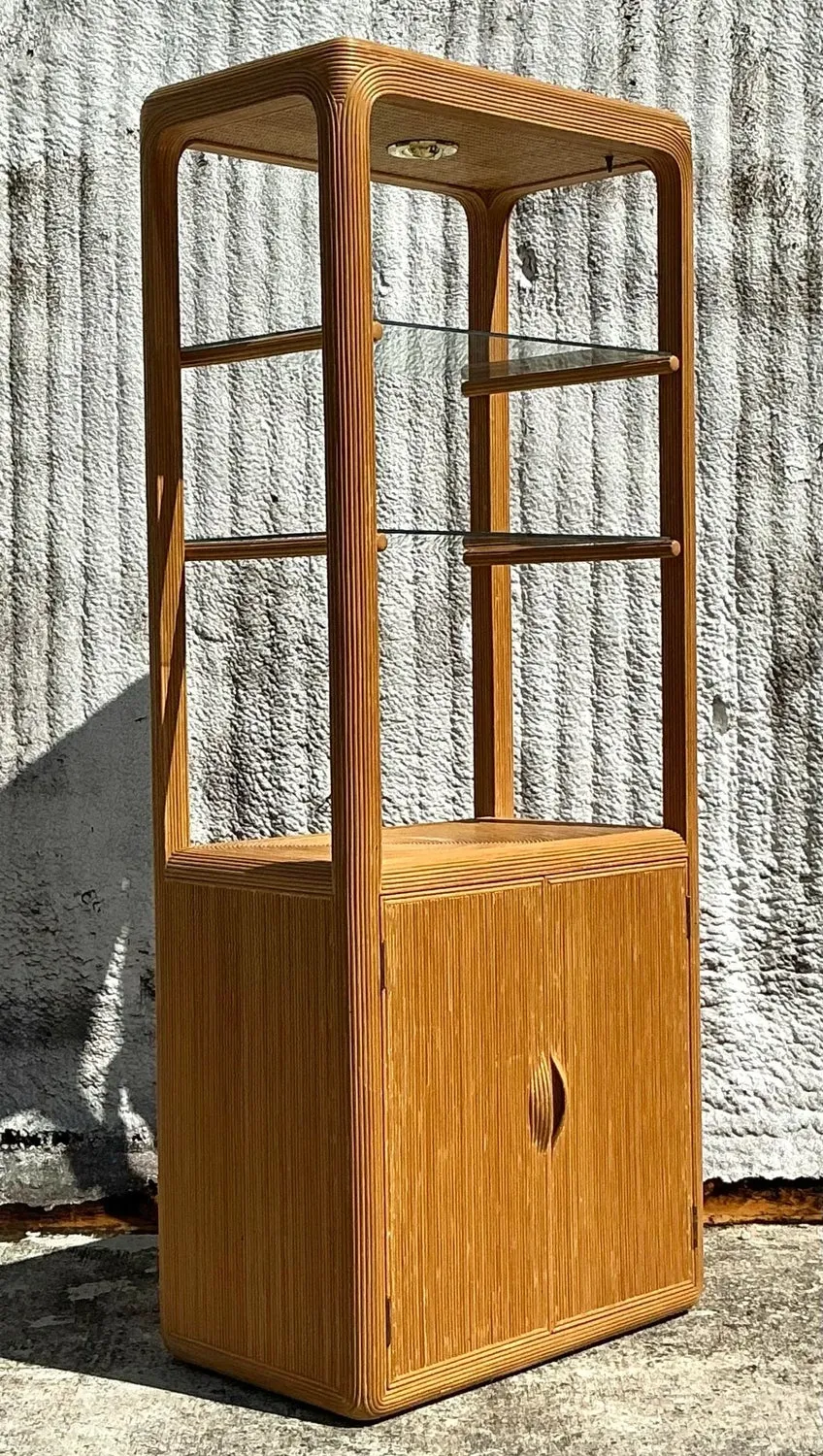 Vintage Coastal Pencil Reed Etagere — additional photo 1