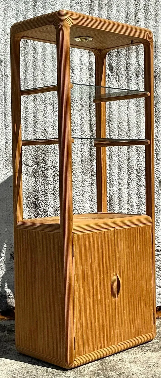 Vintage Coastal Pencil Reed Etagere
