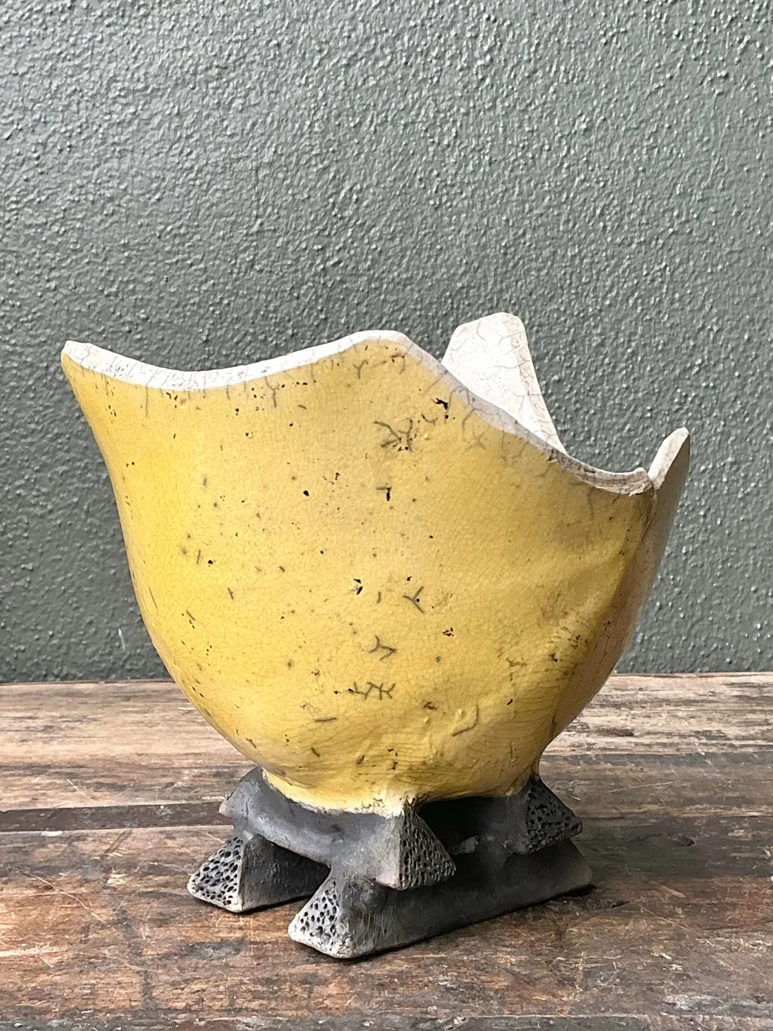 Vintage Original Studio Pottery Folded Bowl — additional photo 1