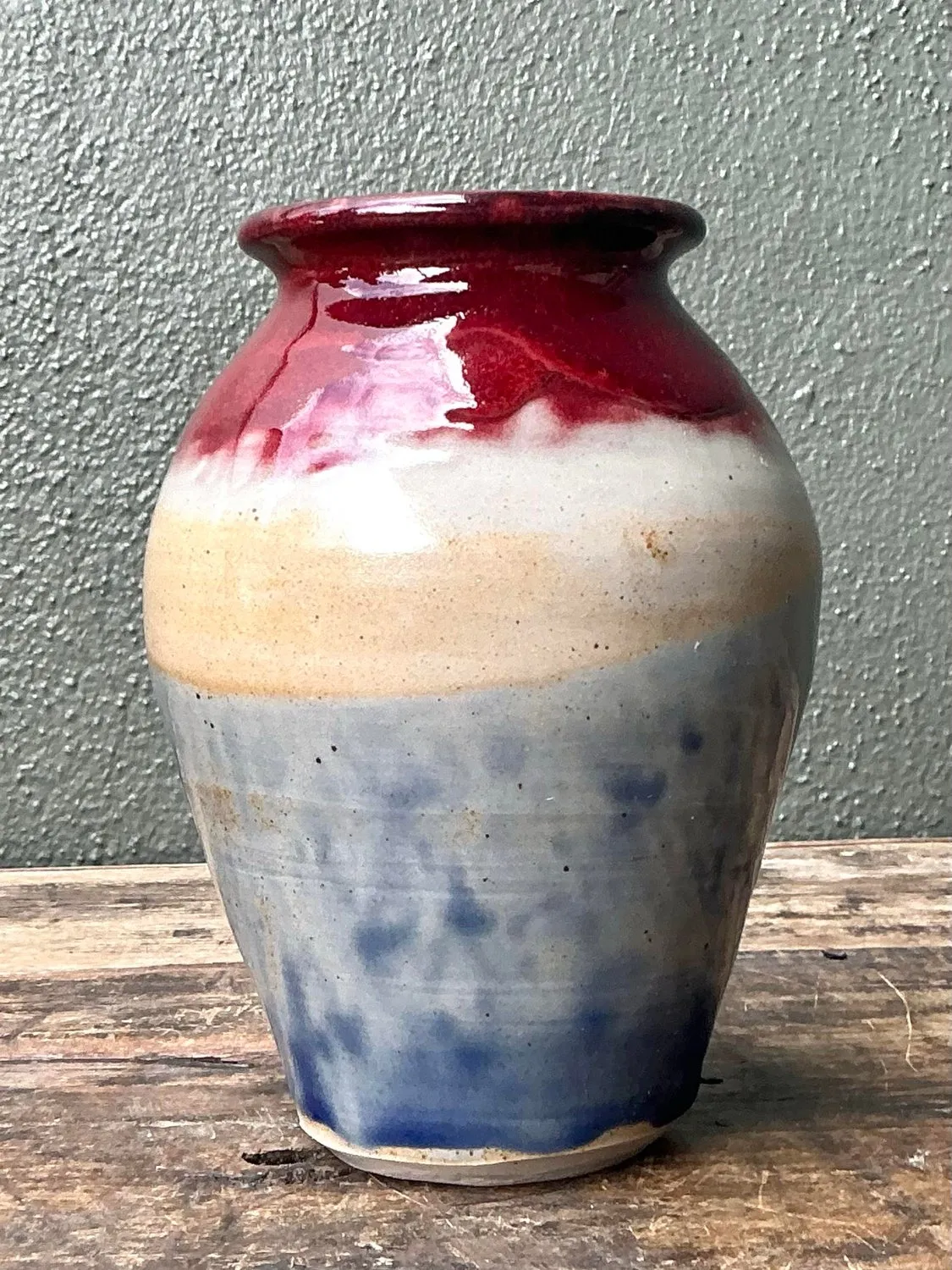 Vintage Original Studio Pottery Tri Stripe Bowl — additional photo 1