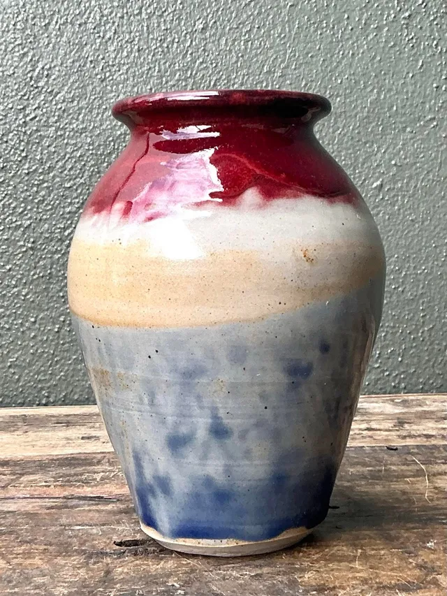 Vintage Original Studio Pottery Tri Stripe Bowl — additional photo 2