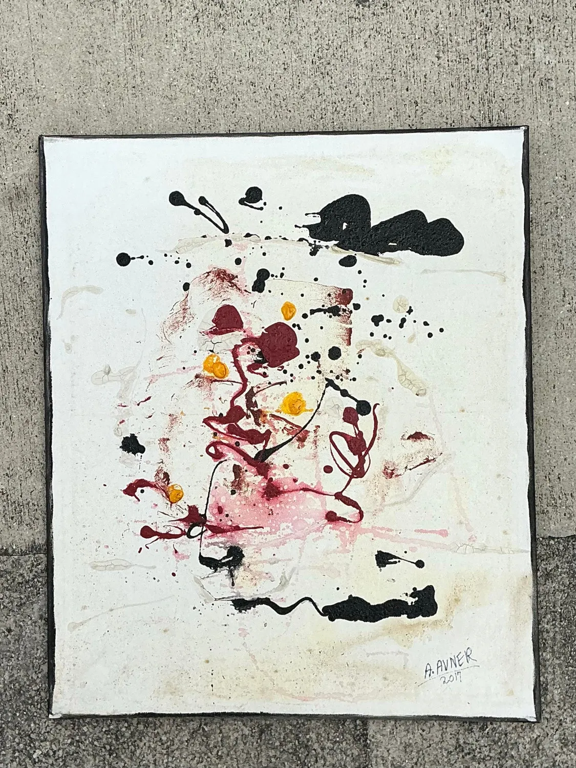 Vintage Original Abstract Oil Painting on Canvas - Canvas, 20W x 24H