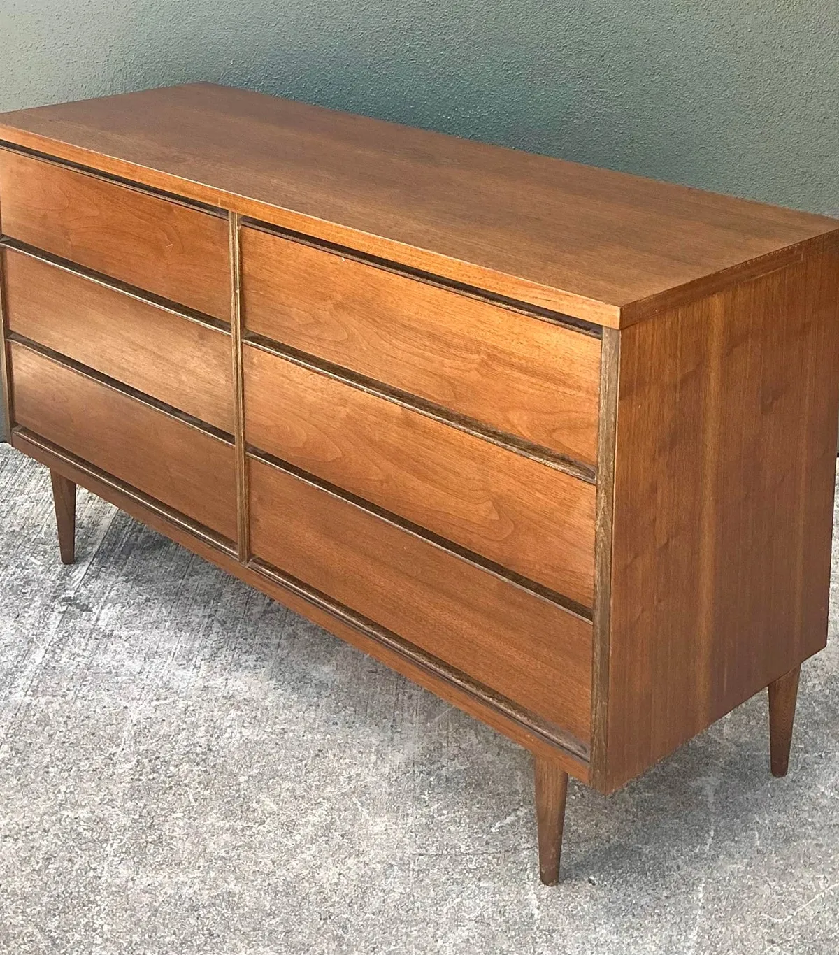 Vintage MCM Bassett 6 Drawer Dresser