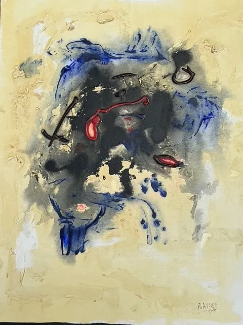 Vintage Original Abstract Oil Painting on Canvas - Canvas, 24W x 30H