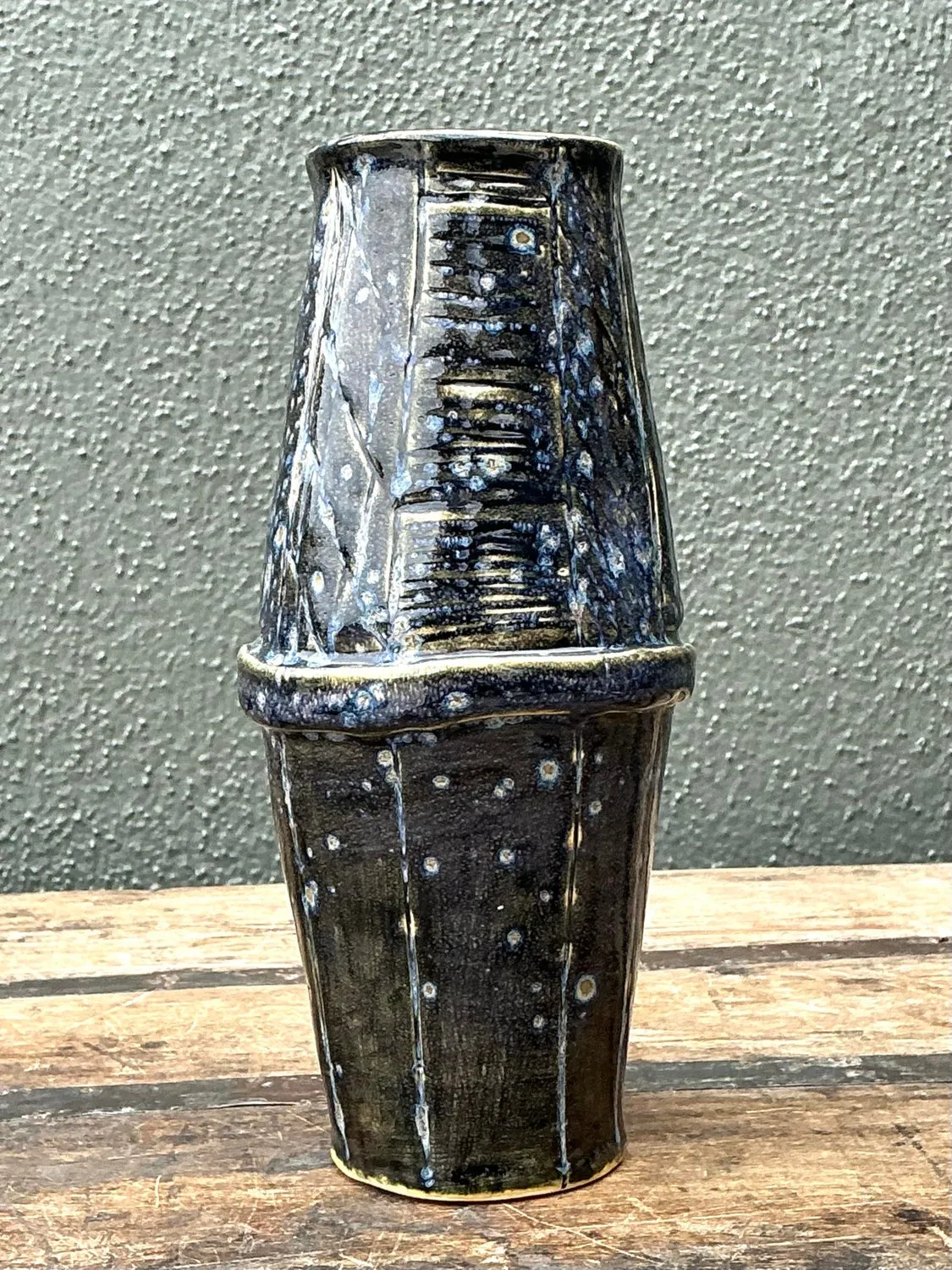 Vintage Original Studio Pottery Vase - Pottery, 3.5W x 8H — additional photo 1