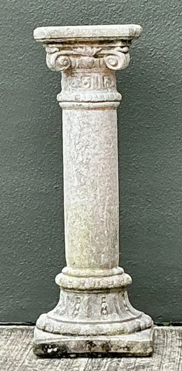 Vintage Cast Concrete Corinthian Column Pedestal — additional photo 1