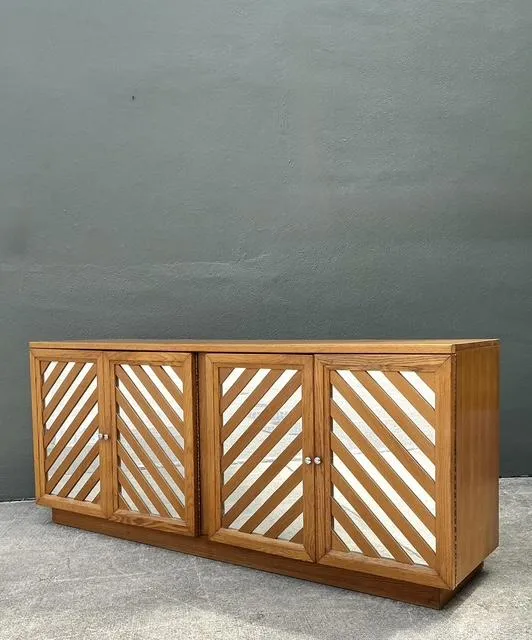 Vintage Bassett Chevron Mirrored Dresser — additional photo 4