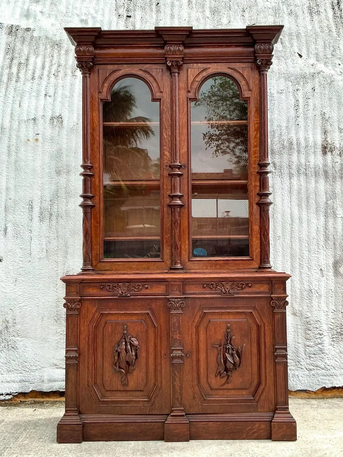 Vintage Boho Black Forest Monumental Carved Cabinet — additional photo 8