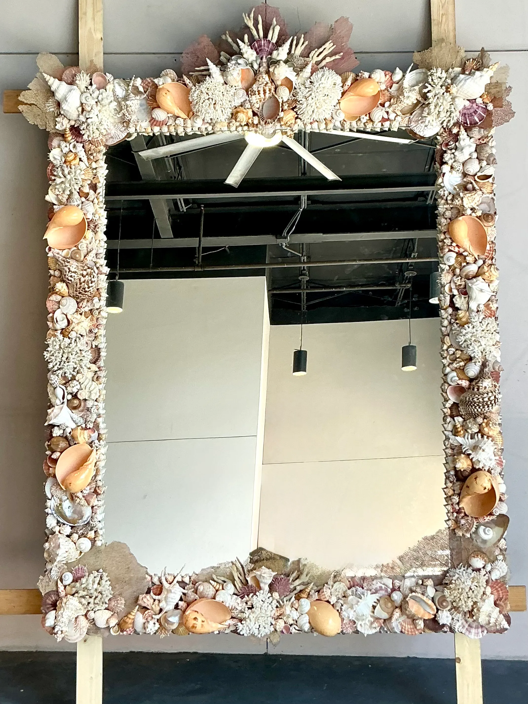 Coastal Monumental Shell Encrusted Mirror