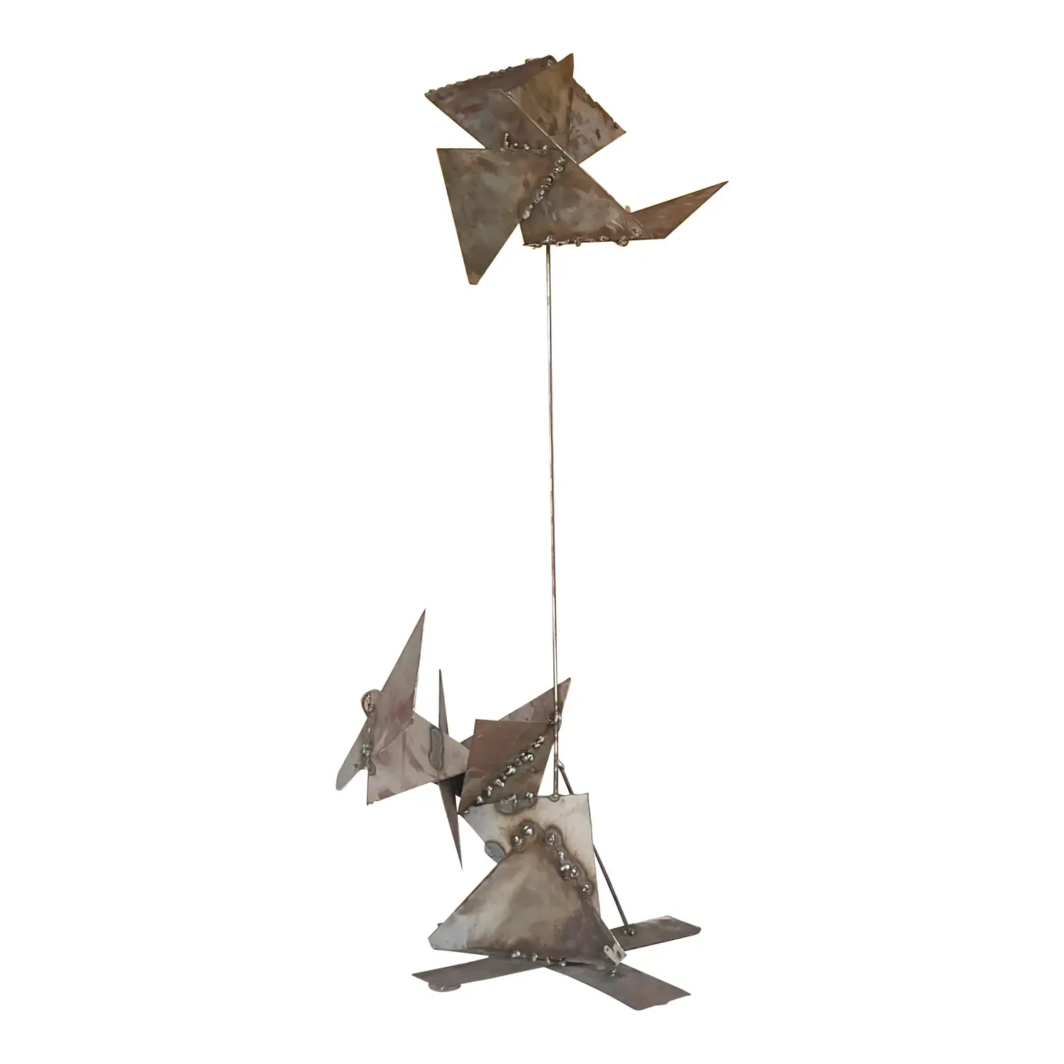Contemporary Abstract Welded Steel Kinetic Sculpture — additional photo 1