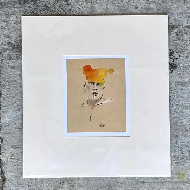 Contemporary Hand Signed Original Print of Color Study of Man — additional photo 4