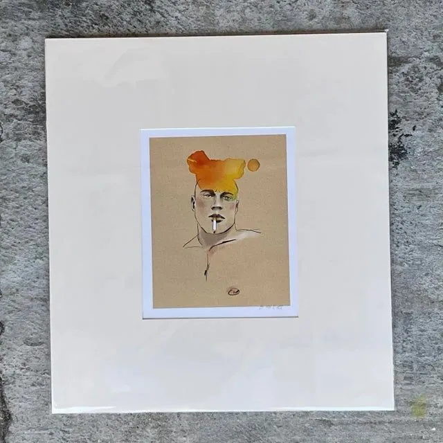 Contemporary Hand Signed Original Print of Color Study of Man — additional photo 5