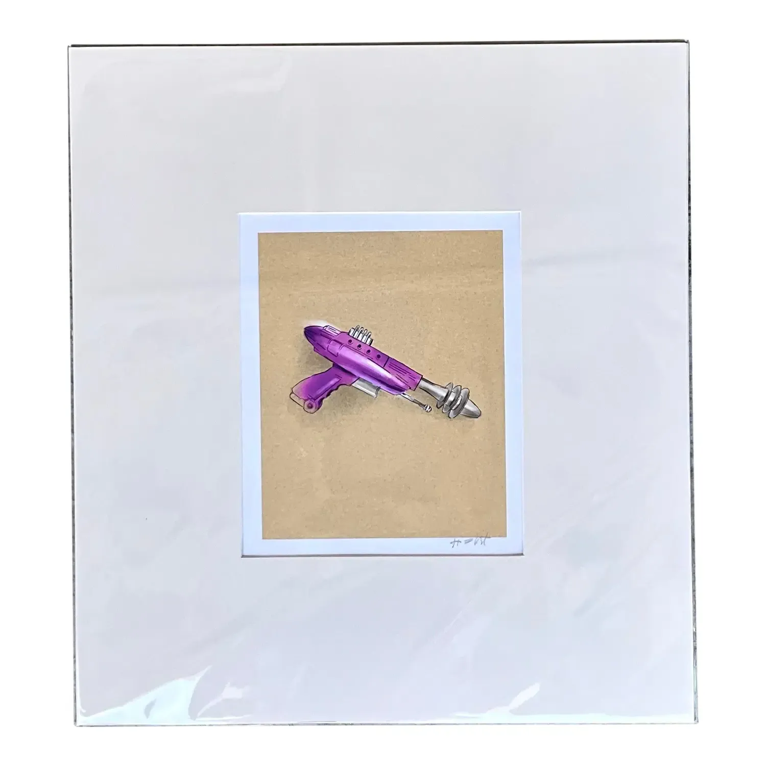 Contemporary Hand Signed Original Print of Space Age Water Pistol — additional photo 1