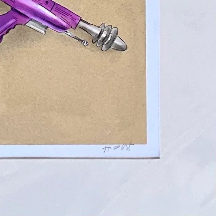 Contemporary Hand Signed Original Print of Space Age Water Pistol — additional photo 4