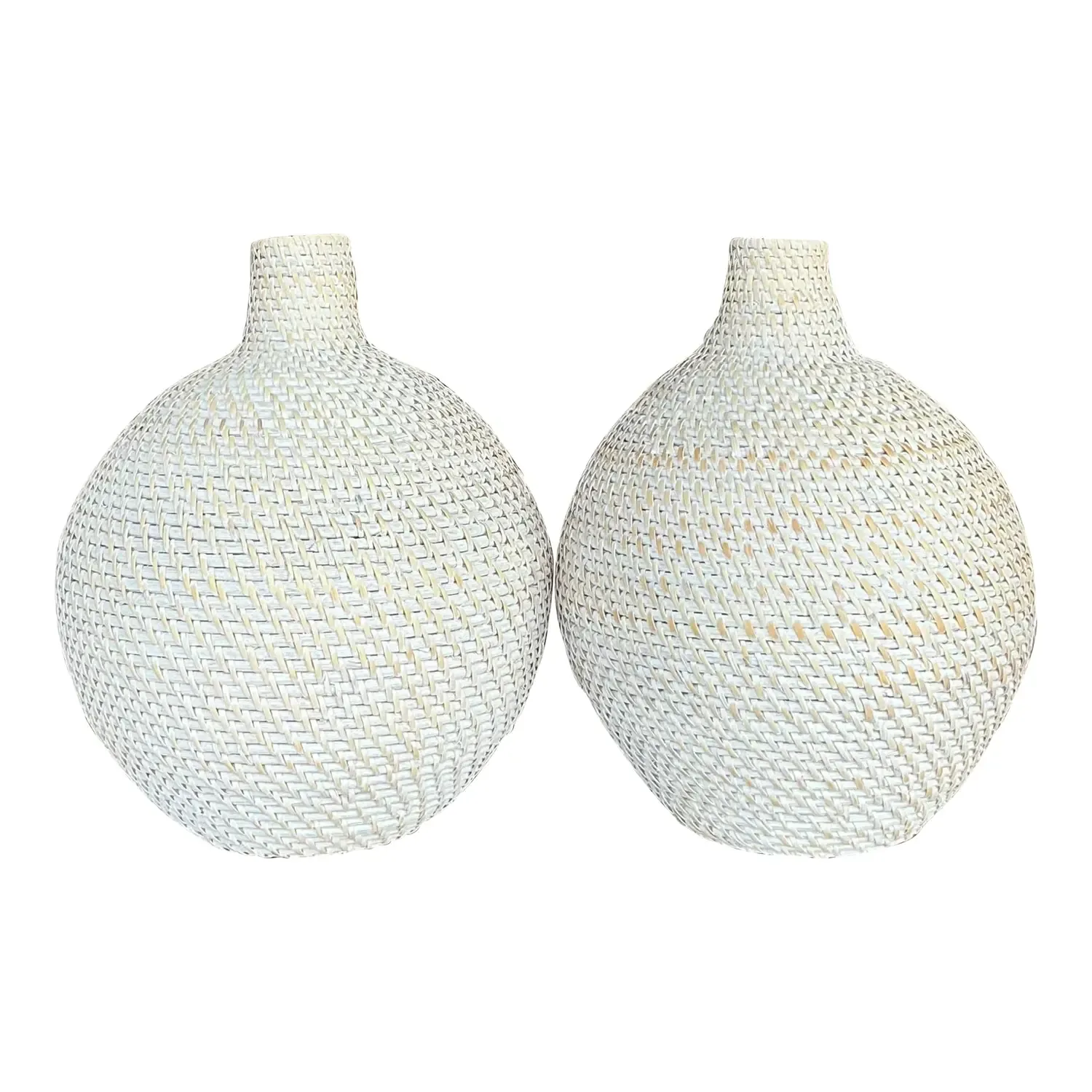 Contemporary Woven Rattan “”Octavia” Urn After Made Goods - a Pair — additional photo 1