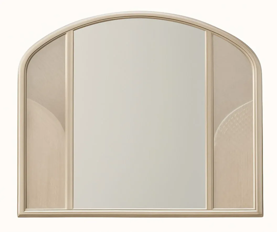 Vintage Coastal Lenoir Pencil Reed Arched Mirror