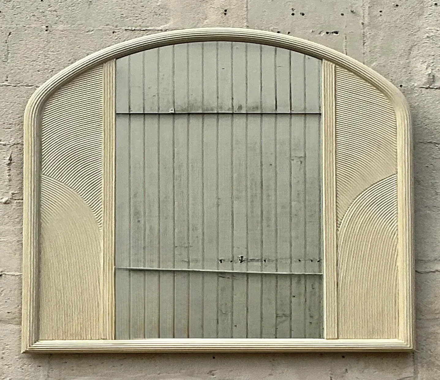 Vintage Coastal Lenoir Pencil Reed Arched Mirror — additional photo 2