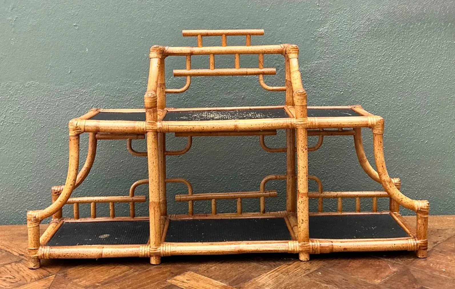 Vintage Bamboo and Rattan Tabletop Display — additional photo 1