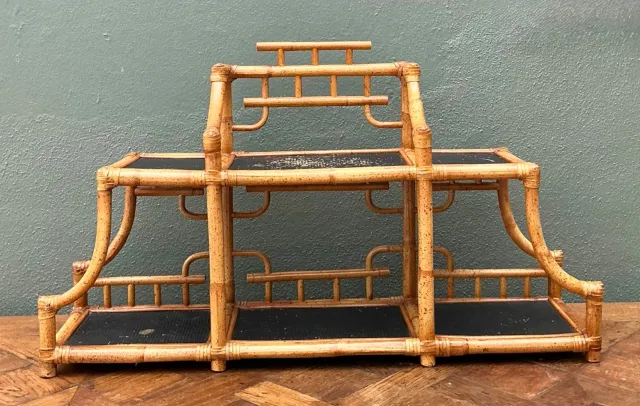 Vintage Bamboo and Rattan Tabletop Display — additional photo 1