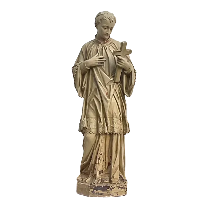 Early 20th Century Cast Plaster Statue of Saint Aloysius Gonzaga — additional photo 6