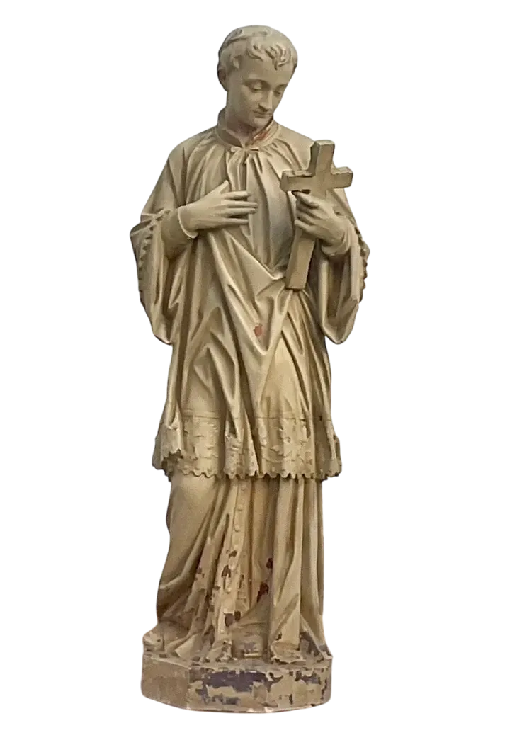 Early 20th Century Cast Plaster Statue of Saint Aloysius Gonzaga — additional photo 7