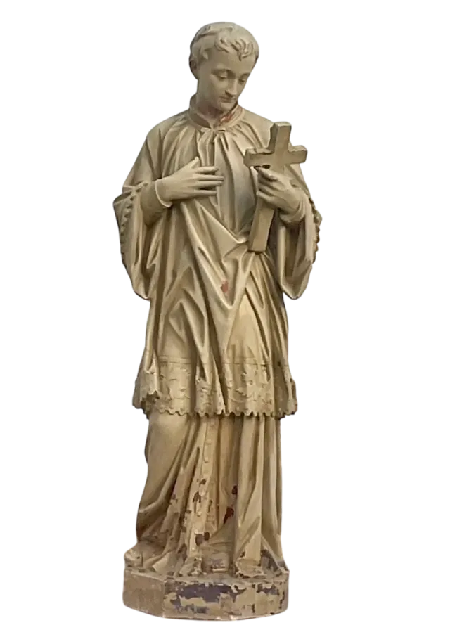 Early 20th Century Cast Plaster Statue of Saint Aloysius Gonzaga — additional photo 7