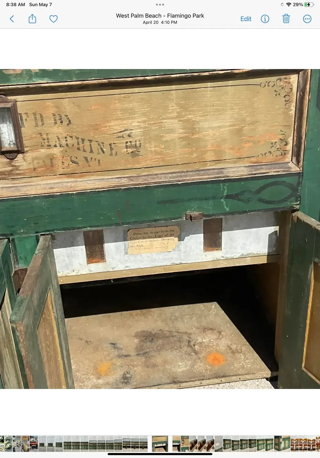 Early 20th Century Rustic a.h. Reid Creamery Cabinet — additional photo 5
